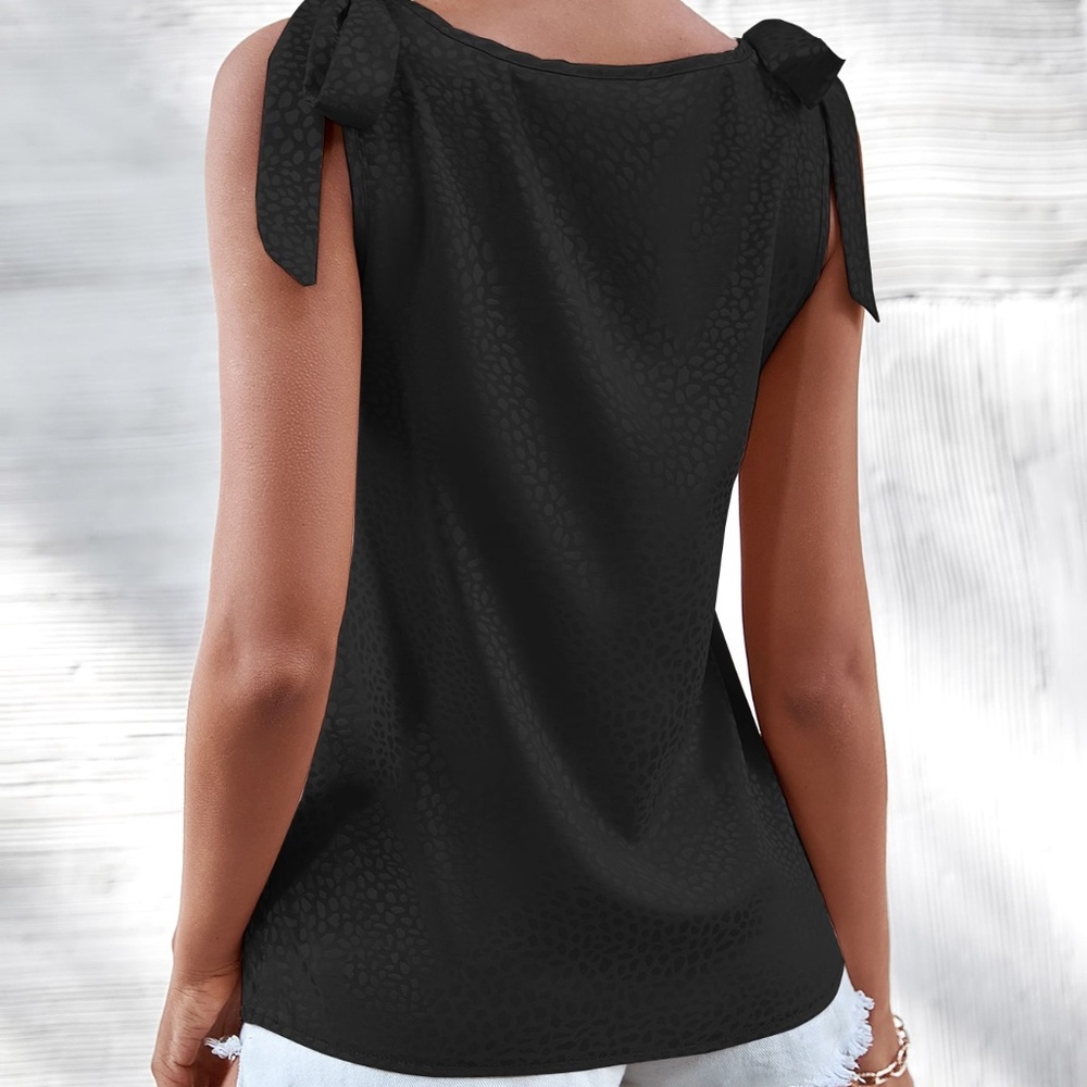 Bohemian CreamLeopard Print Satin Sleeveless Top - Picture 8 of 10